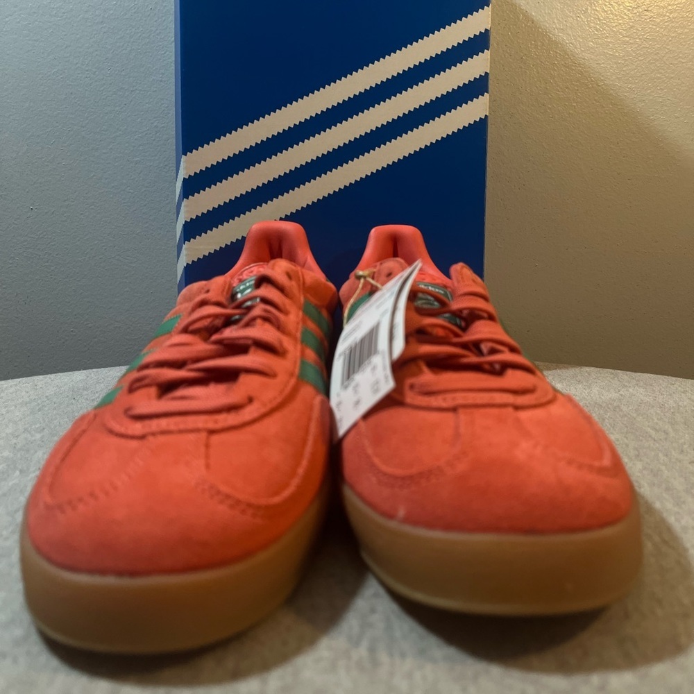 Adidas Originals Gazelle Indoor Sneakers Preloved Scarlet Green Men’s 9.5 JH5407 - Picture 3 of 11